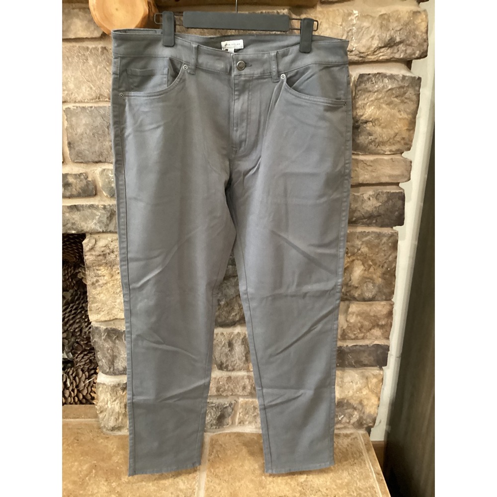 Peter Millar Crown Mens Sateen IRDIM Grey 5-Pocket Pants 36x32 MF25B40FB NWT